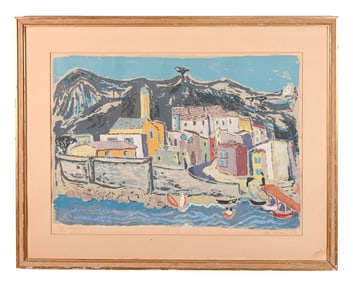 Signed Numbered 1952 Serigraph Sicily Landscape
