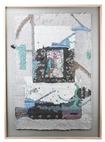 Mixed Media Abstract Mural Size Collage Unsigned
