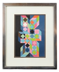Victor Vasarely Serigraph 1972 Olympic Artwork
