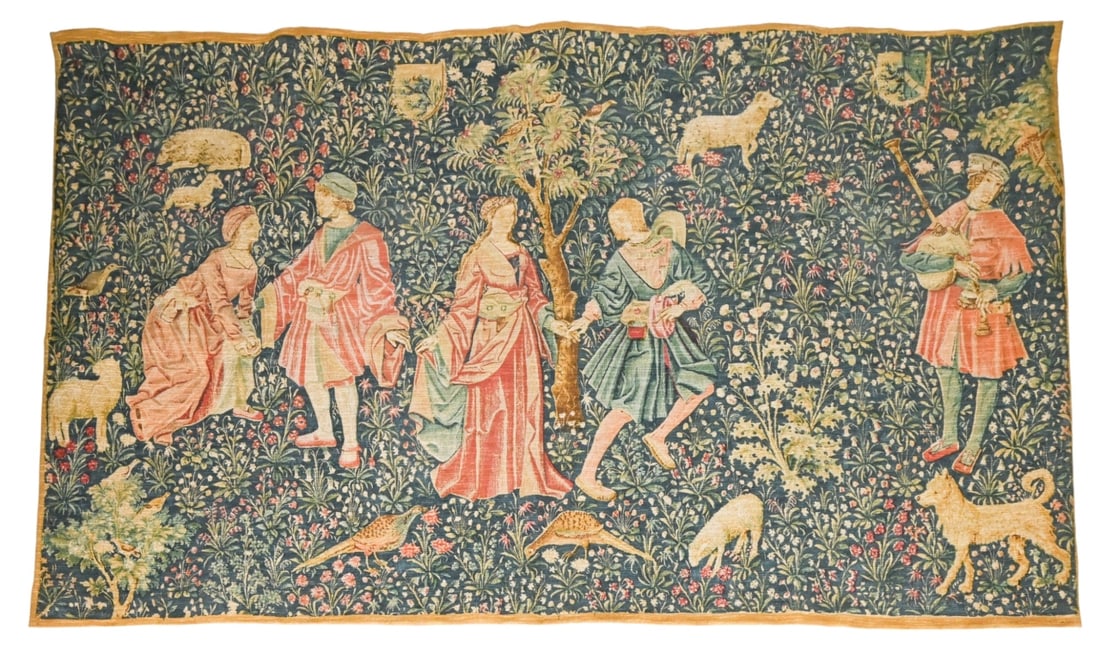 Editions D'Art de Rambouillet Tapestry La Danse: Vintage Editions D'Art de Rambouillet Tapestry La Danse From the Louvre, Paris, Printed with Hanging Hooks. Measures 34 inches x 57 inches.