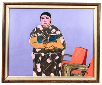 Jan Yager Signed Oil Painting Portrait of Woman