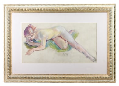 Dorothy King Signed Pastel of Reclining Nude
