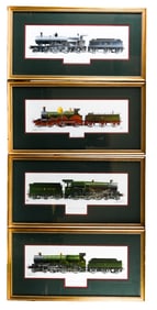 Jeffrey Wheeler 4 Signed Framed Train Lithographs