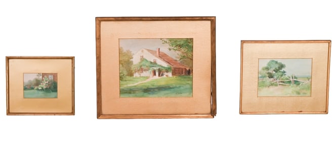 3 Lizbeth Clifton Hunter Watercolor Paintings