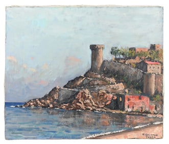 Paul Calogne Oil on Canvas Painting