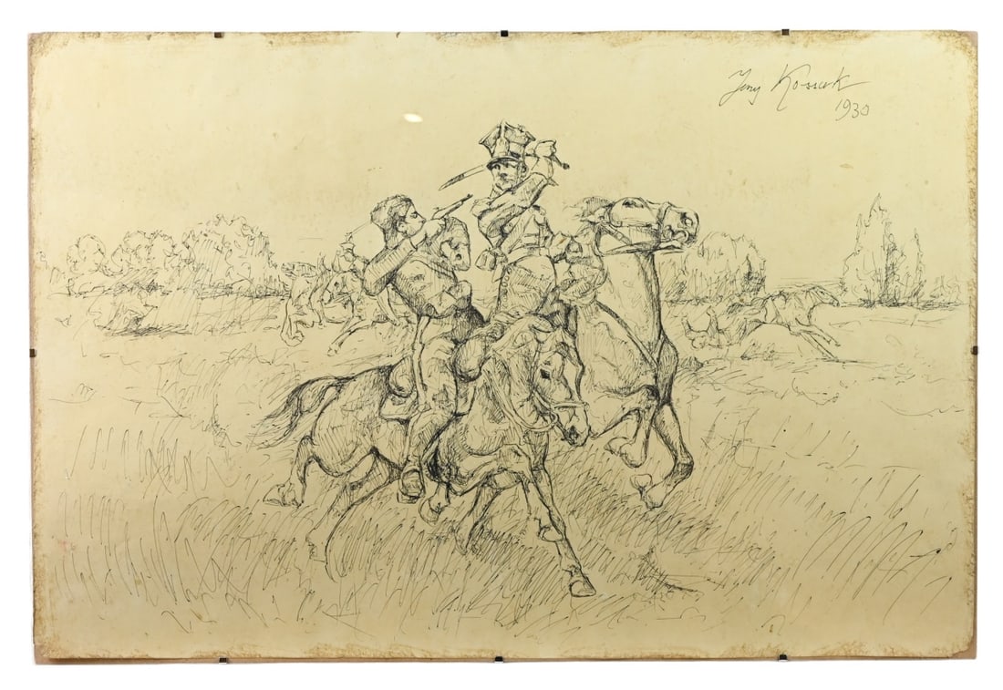 Jerzy Kossak Signed Original Ink Drawing 1930 (1 of 8)