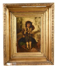 Antique Guttmann Signed Oil Painting Portrait 1882