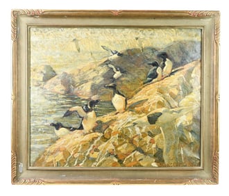 Franck Hennessey Oil Painting Razor Billed Auks