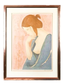 Alain Bonnefoit Signed Lithograph Female Semi Nude