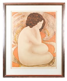 Alain Bonnefoit Signed Lithograph Female Nude