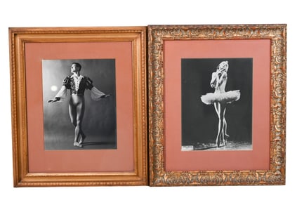 2 Antique Framed BW Photos of Ballet Dancers