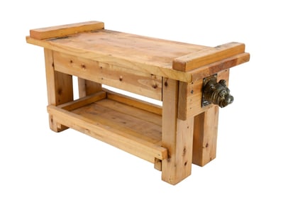 Vintage Hand Made Childs Work Bench Tool Bench