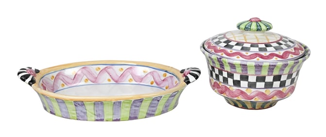 Mackenzie Childs Piccadilly Gratin & Souffle Dish