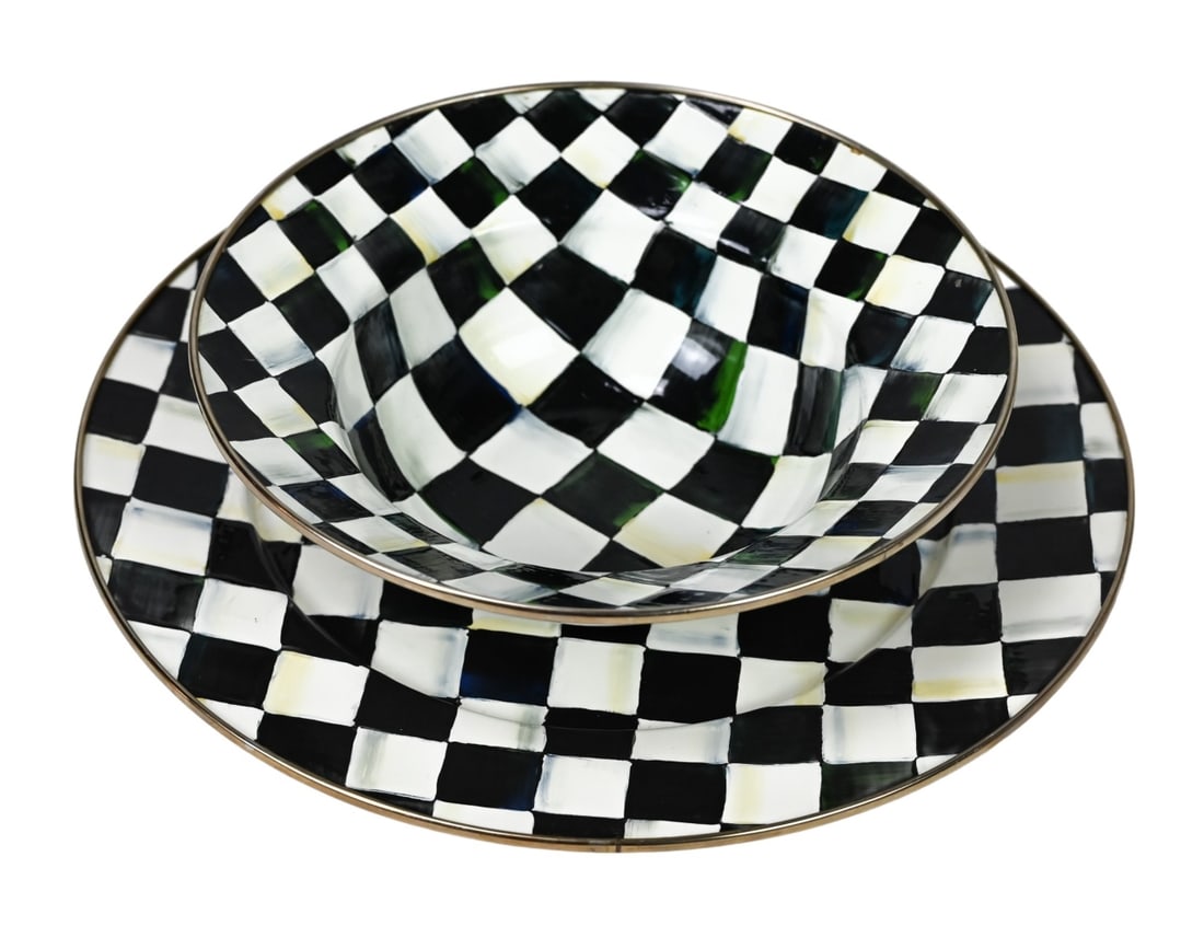Mackenzie Childs Courtley Check Platter & Bowl (1 of 8)