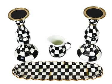 Mackenzie Childs Courtley Check Table Top Pieces