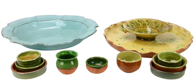 Collection Red Ware Art Pottery Platters & Bowls