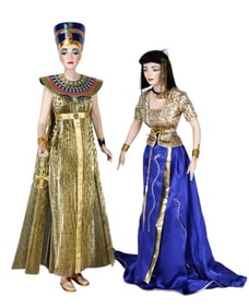 2 Franklin Heirloom Nefertiti and Cleopatra Dolls