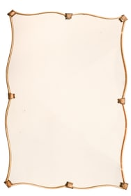 Art Deco Nurre Inc. Brass Scalloped Wall Mirror