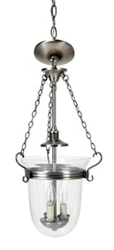 Rubbed Chrome Tone Bell Jar Pendant Light