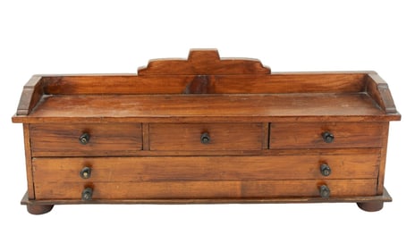 Antique Arts & Crafts Carved Small Chest Drawers