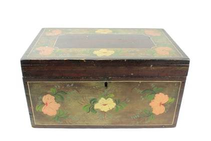 Antique Arts & Crafts Carved & Hand Painted Box