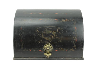 Antique Art Nouveau Hand Carved & Painted Box
