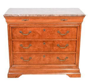 Vintage Thomasville Marble Top Walnut Dresser