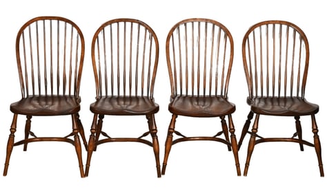 Farmhouse Style Rustic Windsor Back Side Chairs