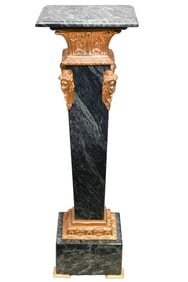 Neoclassical Style Pedestal Column w Bronze Mounts