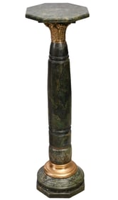Neoclassical Gilt Bronze Mounted Marble Column