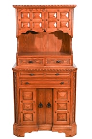 Romweber Carved Oak Buffet Cabinet