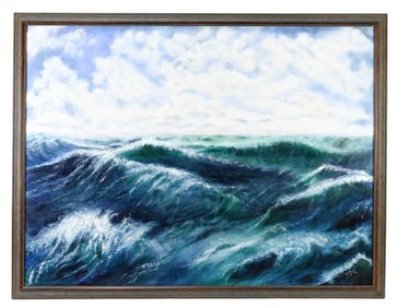 JDG Signed Oil Painting of Open Sea & Sky
