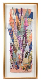 S.Ullman Signed Paper Collage Buildings