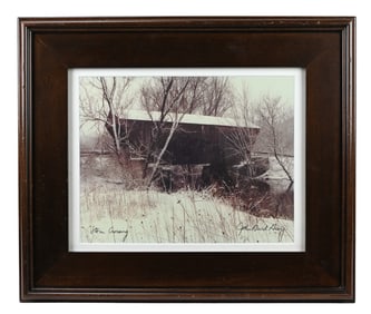 John David Geery Signed Photograph Covered Bridge