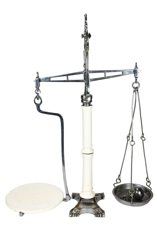 Antique W&T Avery Victorian Porcelain Chrome Scale (1 of 10)
