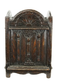 Antique English Hand Carved Oak Planter