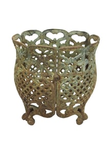 Antique Cast Iron Flower Pot