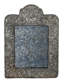 Antique F. Jahncke Peru Hand Hammered Table Mirror