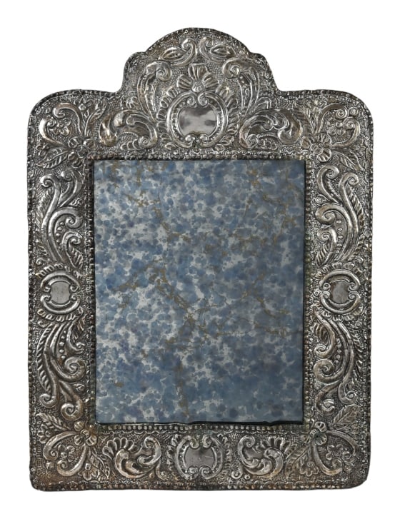 Antique F. Jahncke Peru Hand Hammered Table Mirror (1 of 8)