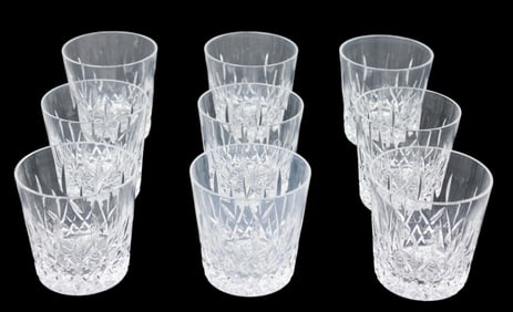 9 Crystal Rocks Glasses 3.5 Inches