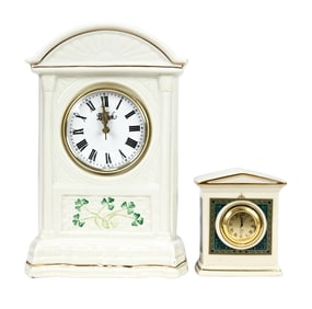 Belleek & Lenox Porcelain Table Clocks