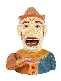 Book of Knowledge Clown Cast Iron Bank