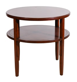 Mid Century Two Tier Round Occasional Table