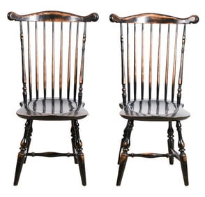 Vintage Wallace Nutting Spindle Back Side Chairs