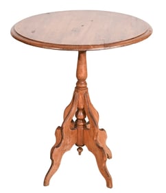 Antique Victorian Style Carved Round Parlor Table