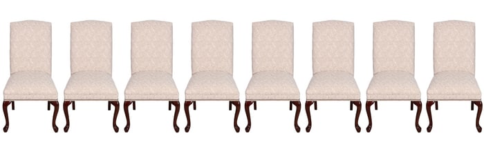 8 Lillian August Dining Chairs w/ Slip Covers