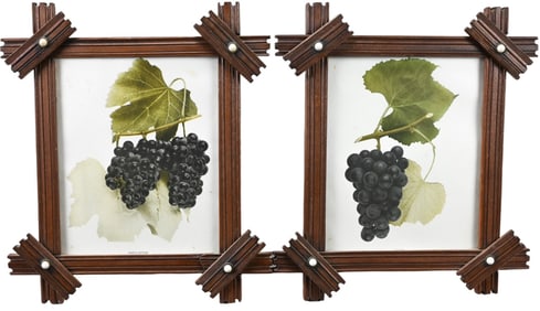 Pair Antique Black Forest Hand Carved Frames