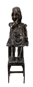 Pierre Jules Mene Bronze Sculpture Little Girl