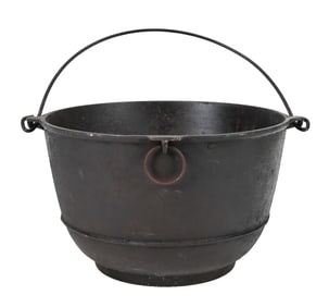 Antique Cast Iron Cauldron with Handle