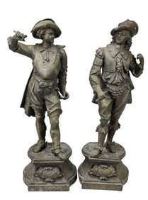 Vintage Cast Spelter Statues Don Jaun & Don Cesar